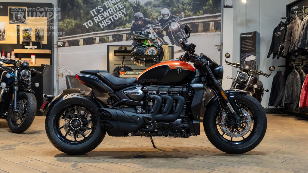 2026 Triumph Rocket 3 Storm R in Satin Baja Orange / Matte Sapphire Black